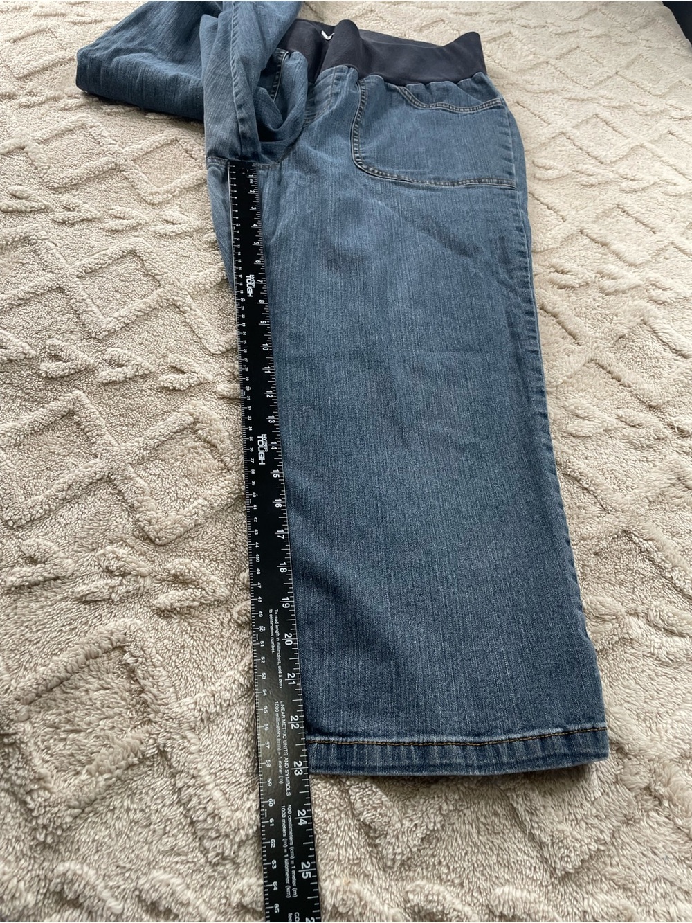 duo Maternity Stretch Denim Waistband Jeans in Blue Sz Large Weekender - Picture 9 of 10